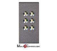 LAMPADA A 6 LED ALTA LUMINOSITA' FRUTTO DA INCASSO PER BTICINO AXOLUTE SILVER