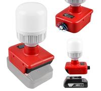 Lampada a batteria per Einhell 18 V batteria: 12 W lampada da lavoro con lampadine E27, faretto LED regolabile da 150 - 1300 lm, faretto da lavoro a LED per campeggio, emergenza, lavori di