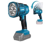 Lampada a batteria per Makita 18/21v, 3 modalità di faretto a led Lampada portatile per cantiere, testa luminosa orientabile, per campeggio, riparazione auto, emergenza, senza batteria e caricabatteri