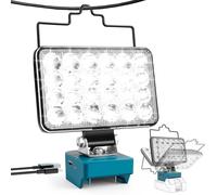 Lampada a Batteria per Makita 18/21V 60 W, 2 Impostazioni di Luminosità, Lampada da Lavoro Senza Fili, Batteria a LED 6000LM, Portatile per Cantieri con Tipo C e Ricarica USB (senza Batteria)