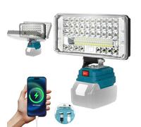Lampada a Batteria per Makita 18V, 90W 7500LM Faro da lavoro a LED, Faretto LED Portatile da 7 Pollici con 2 Porte di Ricarica USB per Riparazione Auto, Emergenza, Campeggio (Senza Batteria)