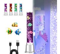 Lampada a bolle a forma di pesce che cambia colore a 7 colori - Movimento rilassante delle bolle e pesce luminoso a LED, luce notturna sensoriale for alleviare lo stress e decorazione for lo yoga