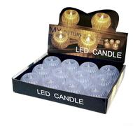 Lampada a candela a LED per decorazione domestica, senza fiamma, senza fiamma, mini luce tremolante con effetto fuoco realistico, decorazione da tavolo in plastica gialla per Roma (B)