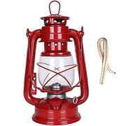 Lampada a cherosene in vetro Lampada a olio, Lampada a cherosene, lampade a olio in metallo e vetro antico con 2 stoppini, grande lampada a sospensione, decorazione da tavolo, lanterna a cherosene(Red