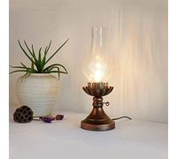 Lampada a cherosene vecchio stile, sala da tè, tavolo da tè, comodino, studio classico americano creativo, decorazione bed and breakfast, lampada da tavolo retrò (Color : White)