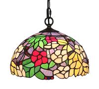 Lampada a Ciondolo in Stile Tiffany in Stile 12 Pollici Colorate vetrate Morning Glory Shade E27 110V-240V Affermale a Sospensione per Il Salotto del corridoio KeYJ