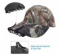 Lampada a clip LED con visiera versatile per arrampicata, campeggio, pesca