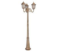 Lampada a Colonna da Esterno a 3 Luci E27 Tradition Classic Victoria Lanterna in Vetroda da Terra in Alluminio Impermeabile Antiruggine Lampistradale Villa Giardino Patio Prato Decorazilampade a Palet