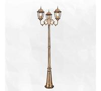 Lampada a Colonna da Esterno Europea E27 a 3 Teste,Da Tradizionale Antica in Vetro Victoria, Lanterna in Alluminio Impermeabile, Lampistradale,Da da Giardino, Prato, Villa,De da Terra/315 Centimetri