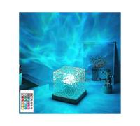 Lampada a cubo Luminorthe, lampada ad acqua celeste, lampada a cubo con aura di mezzanotte e luci del nord, luce notturna dinamica a onde d'