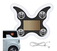 Lampada a farfalla a forma di Warning - 8 x 9,5 x 1,5 cm | Solar Powered Car Window Light | Butterfly Exterior Lamp With Physical Button Vibration Sensor, And Light Intensity For Vehicle Safety And