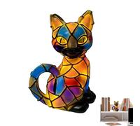 Lampada a forma di animale - Lampada da tavolo a forma di gatto, lampada da scrivania a LED decorativa in resina, graziosa illuminazione spettrale, espositore artistico compatto | ufficio appartamento