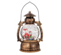 Lampada a forma di carillon di Natale con figura di cavallo e scena innevata, design retrò che riproduce musica classica per le vacanze per accoglienti serate invernali (vecchio pupazzo di neve)