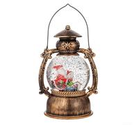 Lampada a forma di carillon natalizio con incantevole scena di neve e cartone animato di cavallo, luce notturna in stile retrò che gioca con i classici delle vacanze (vecchio pupazzo di neve)