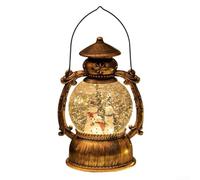 Lampada a forma di carillon natalizio con incantevole scena di neve e cartone animato di cavallo, luce notturna in stile retrò che gioca a classici delle vacanze (tre pupazzi di neve)