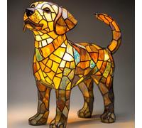 Lampada a forma di Corgi e Carlino, Serie Cani Luce Notturna Artistica, Lampada Tavolo Resina Macchiata, Animale Simpatiche Cani Lampade Comodino Tema Luci Artistiche, Per Decorazioni Camera Letto