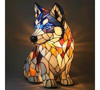 Lampada a forma di Corgi e Carlino, Serie Cani Luce Notturna Artistica, Lampada Tavolo Resina Macchiata, Animale Simpatiche Cani Lampade Comodino Tema Luci Artistiche, Per Decorazioni Camera Letto