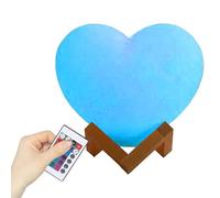 Lampada a forma di cuore a 16 colori, lampada LED d'atmosfera, lanterna luminosa con supporto e telecomando, illuminazione LED ricaricabile tramite USB, per San, asilo, soggiorno