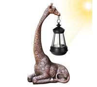 Lampada a forma di giraffa, lanterna a forma di animale da cortile, decorazioni per cortili, statuetta ad energia solare, statua in resina resistente alle intemperie, illuminazione esterna ecologica