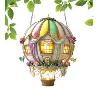 Lampada A Forma Di Mongolfiera,Luci ad Energia Solare - Lanterna Decorativa Luminosa 2D per Compleanno Mamma Giardini Terrazze Feste Percorsi