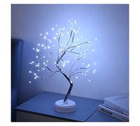 Lampada a forma di piuma, Lampada da tavolo a LED USB for rami di alberi bonsai da tavolo for feste di nozze, decorazioni for la casa, lampada a filo di rame a LED per soggiorno(White)