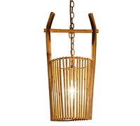 Lampada a Forma di Secchio Accessori per lampadari personalità E26/E27 Lampada da soffitto Lampada in bambù Fatta a Mano Ristorante Lampadario per Soggiorno Creativo Cafe Inn Art Plafoniere 60W