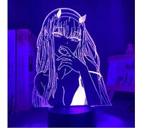 Lampada a illusione ottica 3D, luce notturna, decorazione per la stanza adatta a ragazzi e ragazze in stile manga e anime raffigurante Zero Two, perfetta come regalo