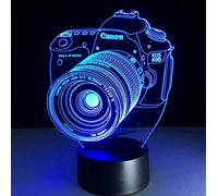 Lampada a illusione ottica luce notturna a led 3D, 7 colori Touch Lampada da comodino Camera da letto Tavolo Art Déco Luce notturna per bambini Regalo di compleanno per bambini, macchina fotografica