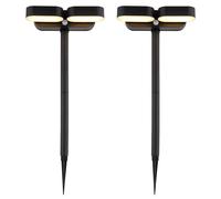 Lampada a innesto luce sentiero giardino luce esterna parete terra picchetto luce solare rilevatore di movimento batteria ricaricabile, nero opale, 1x LED, DxH 23x10,3x55 cm, set di 2