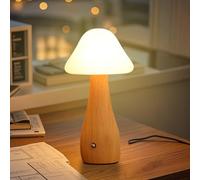 Lampada a LED a forma di fungo, ricaricabile, dimmerabile, con luce calda da 3000 K, interruttore touch, ricarica USB, design in metallo e acrilico a batteria