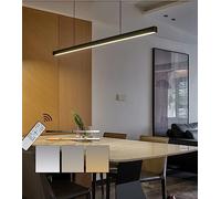 Lampada a LED a sospensione moderna dimmerabile con telecomando Design lineare Pendenti da tavolo e luci a sospensione Altezza regolabile per la sala da pranzo Lampadari da ufficio (L120cm, Nero)