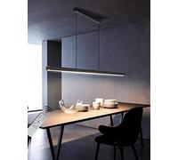 Lampada a LED a sospensione moderna dimmerabile con telecomando Design lineare Pendenti da tavolo e luci a sospensione Altezza regolabile per la sala da pranzo Lampadari da ufficio (L150cm, Nero)