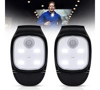 Lampada a LED con clip, 2 pezzi, luce da corsa piccola, 5 modalità, luce frontale ricaricabile, USB, luce lampeggiante, per jogging, escursionismo, zaino e campeggio