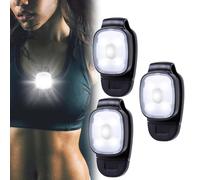 Lampada a LED con clip per esterni, 3 pezzi, lampada frontale a LED, ricaricabile, USB, luce di notte, piccola torcia con 3 modalità, luce di sicurezza per escursioni, campeggio, corsa, jogging,