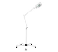 Lampada a LED con lente d'ingrandimento, con luce e rotelle, 8 X lente d'ingrandimento, lampada da lavoro, lampada cosmetica, braccio girevole con illuminazione