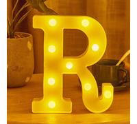 Lampada a LED con lettere 3D illuminate, luce notturna decorativa, per lampada natalizia, matrimonio, festa, compleanno (R)