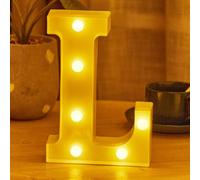 Lampada a LED con lettere 3D illuminate, luce notturna decorativa, per lampada natalizia, matrimonio, festa, compleanno (L)