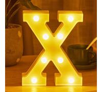 Lampada a LED con lettere 3D illuminate, luce notturna decorativa, per lampada natalizia, matrimonio, festa, compleanno (X)