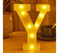 Lampada a LED con lettere 3D illuminate, luce notturna decorativa, per lampada natalizia, matrimonio, festa, compleanno (Y)