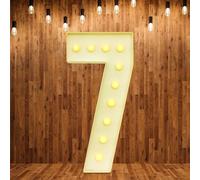 Lampada a LED con numeri illuminati 0 1 2 3 4 5 6 7 8 9 - Luce bianca calda, 10 LED, decorazione di nozze per compleanni, feste, matrimoni, vacanze, casa e bar, grande, 100 cm (7)