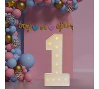 Lampada a LED con numeri illuminati 0 1 2 3 4 5 6 7 8 9 - Luce bianca calda, 10 LED, decorazione di nozze per compleanni, feste, matrimoni, vacanze, casa e bar, grande, 100 cm (1)