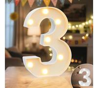 Lampada a LED con Numeri Illuminati, 0 1 2 3 4 5 6 7 8 9, Luci Led Calde e Fredde per Decorazione Happy Birthday, Decorazione per Feste, Decorazione per Matrimoni, Funzionamento a Batteria