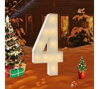 Lampada a LED con numeri illuminati, numeri 0, 1, 2, 3, 4, 5, 6, 7, 8, 9, numero grande con lampadine, 100 cm, luci bianche calde, luci decorative, decorazione a LED per feste di compleanno