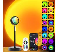 Lampada a LED con proiettore al tramonto, 21 colori che cambiano app e telecomando per illuminazione d'atmosfera, sincronizzazione musica, lampada al tramonto per camera da letto, soggiorno