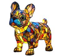Lampada a LED (Corgi/Pug/) - Lampada da comodino in resina fatta a mano con luce calda ambientale, decorazione per la casa per gli amanti dei cani e la camera da letto degli animali (04)
