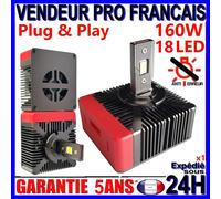 Lampada A LED D5S Ventilata Bianca In 6500K Per Faro Di Auto Anti Errore 160W