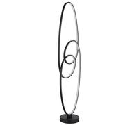 Lampada a LED da terra nera lampada da terra in alluminio lampada di design CCT lampada da soggiorno in piedi, funzione memoria, 39W 1890Lm bianco caldo-freddo, H 122 cm