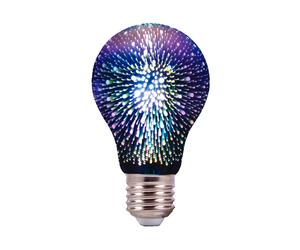 Lampada A Led E27 A60 Bulbo Filamento Effetto Speciale 3D In Vetro 3W 3000K SKU-