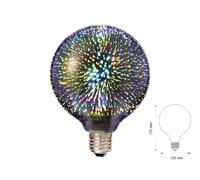 V-TAC VT-2223 212706 Lampadina LED E27 5W G125 Effetto 3D Luce Calda 3000K Globo [EEK: A]