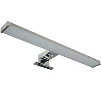 Lampada a LED per specchio del bagno, 40 cm, 8 Watt, 640 Lumen, IP44, per montaggio a parete e a incasso, per armadio, effetto alluminio, bianco neutro